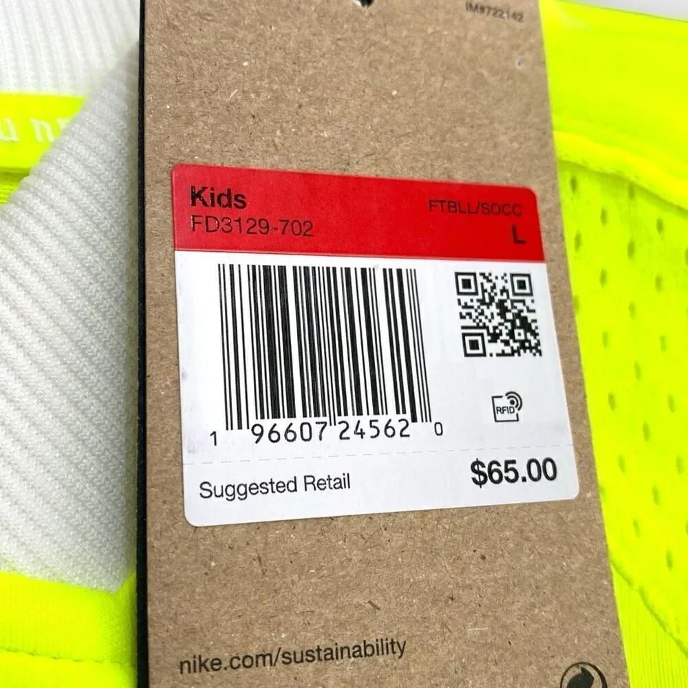 Nike Dri-Fit Big Kids Neon Yellow Jersey Tunic FD3129-702 size Large New